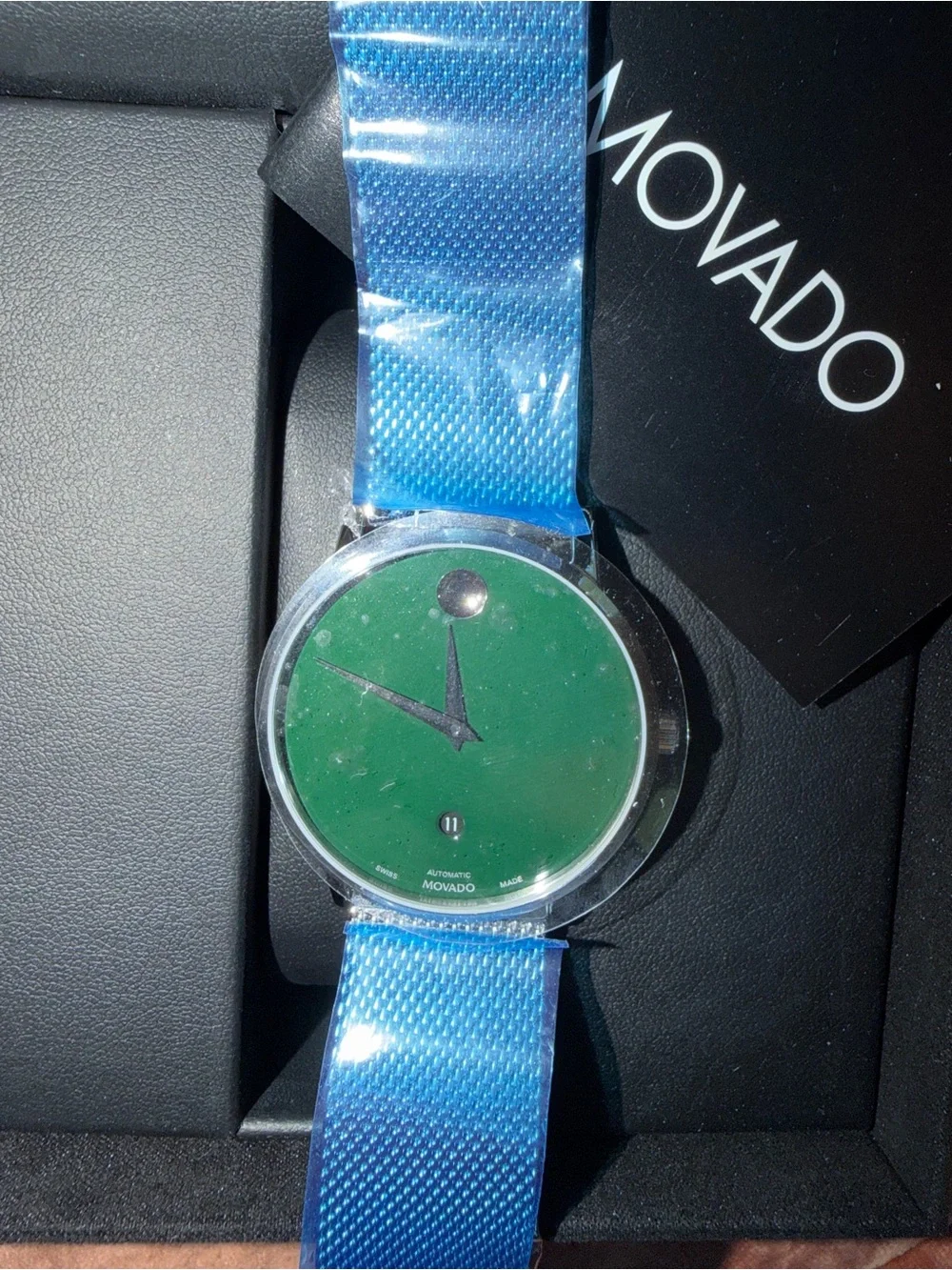Movado Museum Classic Automatic Green Dial Swiss Watch 071.1.14.1592 NWT